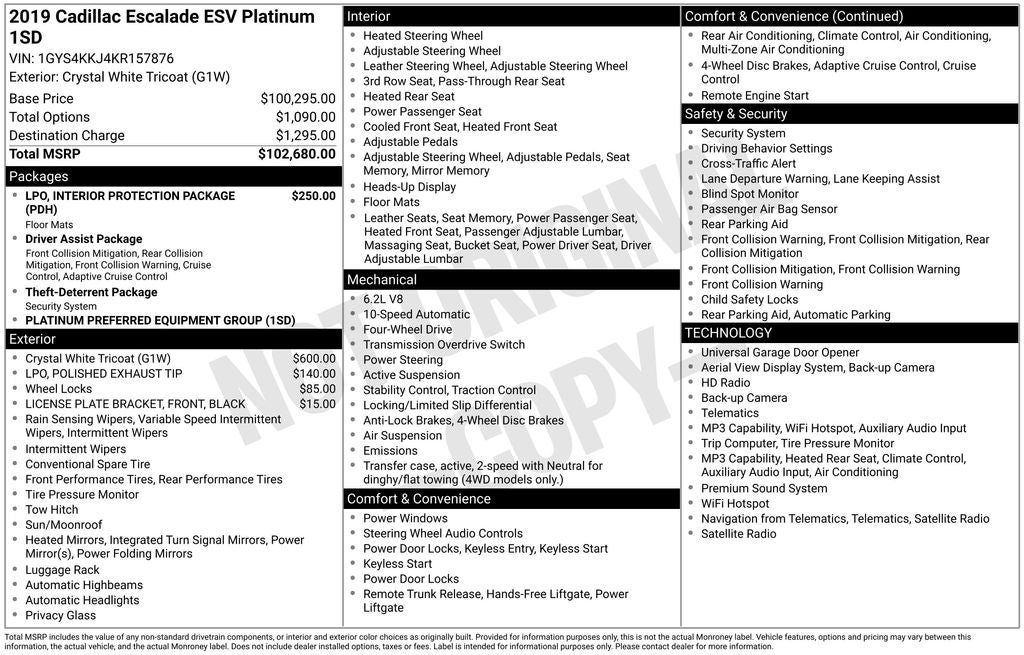 cadillac escalade esv 2019 1GYS4KKJ4KR157876 image cadillac escalade esv 2019 1GYS4KKJ4KR157876 image